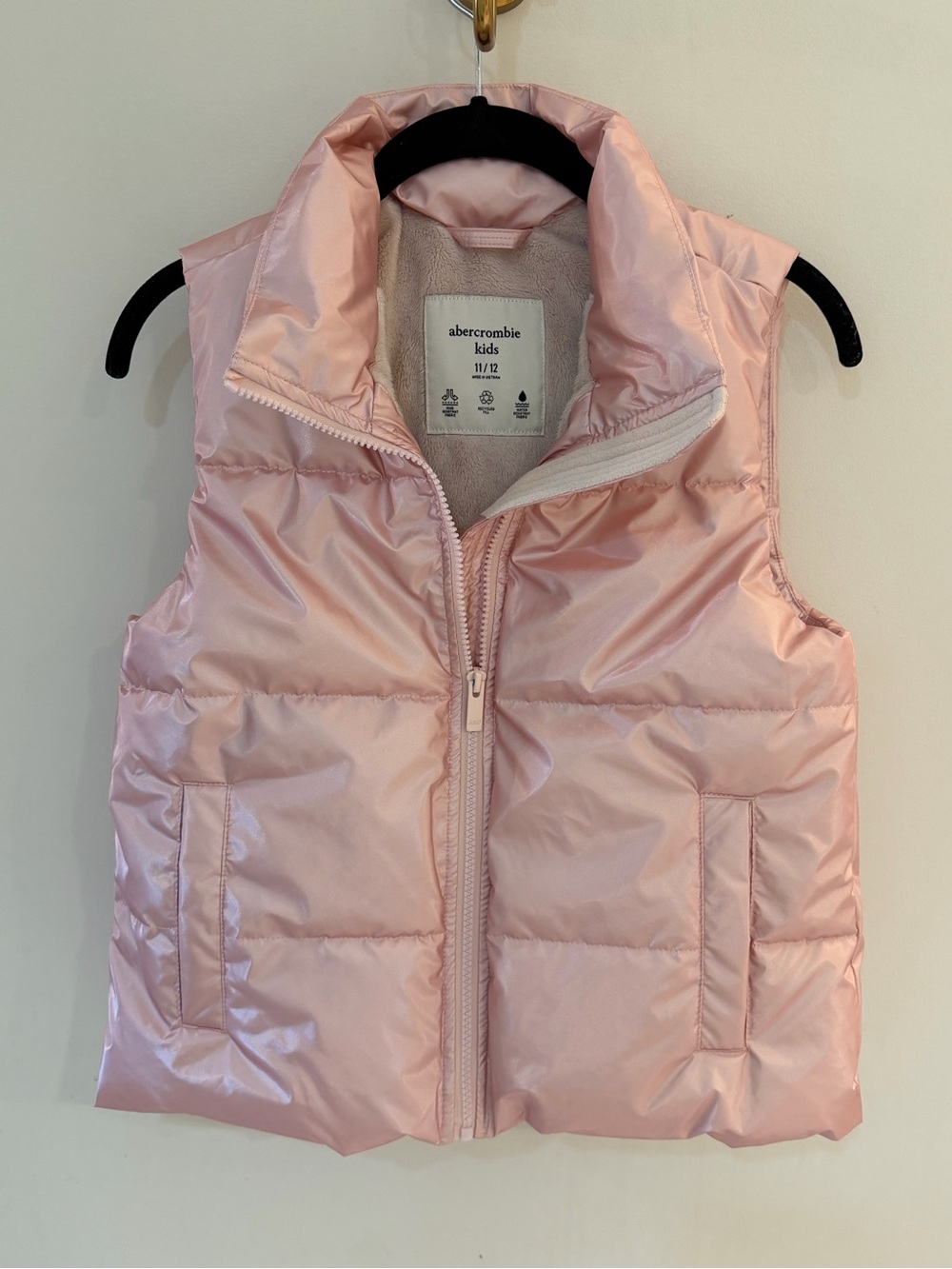 abercrombie kids Pale Pink Quilted Puffer Vest